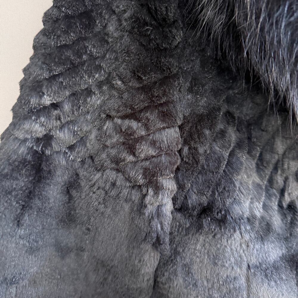 Vintage womens Fengshun fur jacket - black - cropped - fox - mink? - size M - Picture 14 of 15